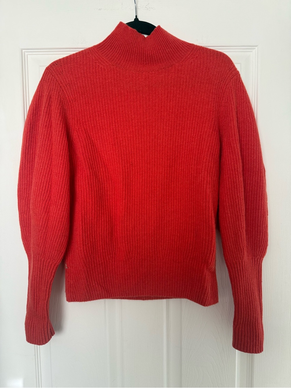 Lafayette 148 New York Orange Ribbed Turtleneck Sweater